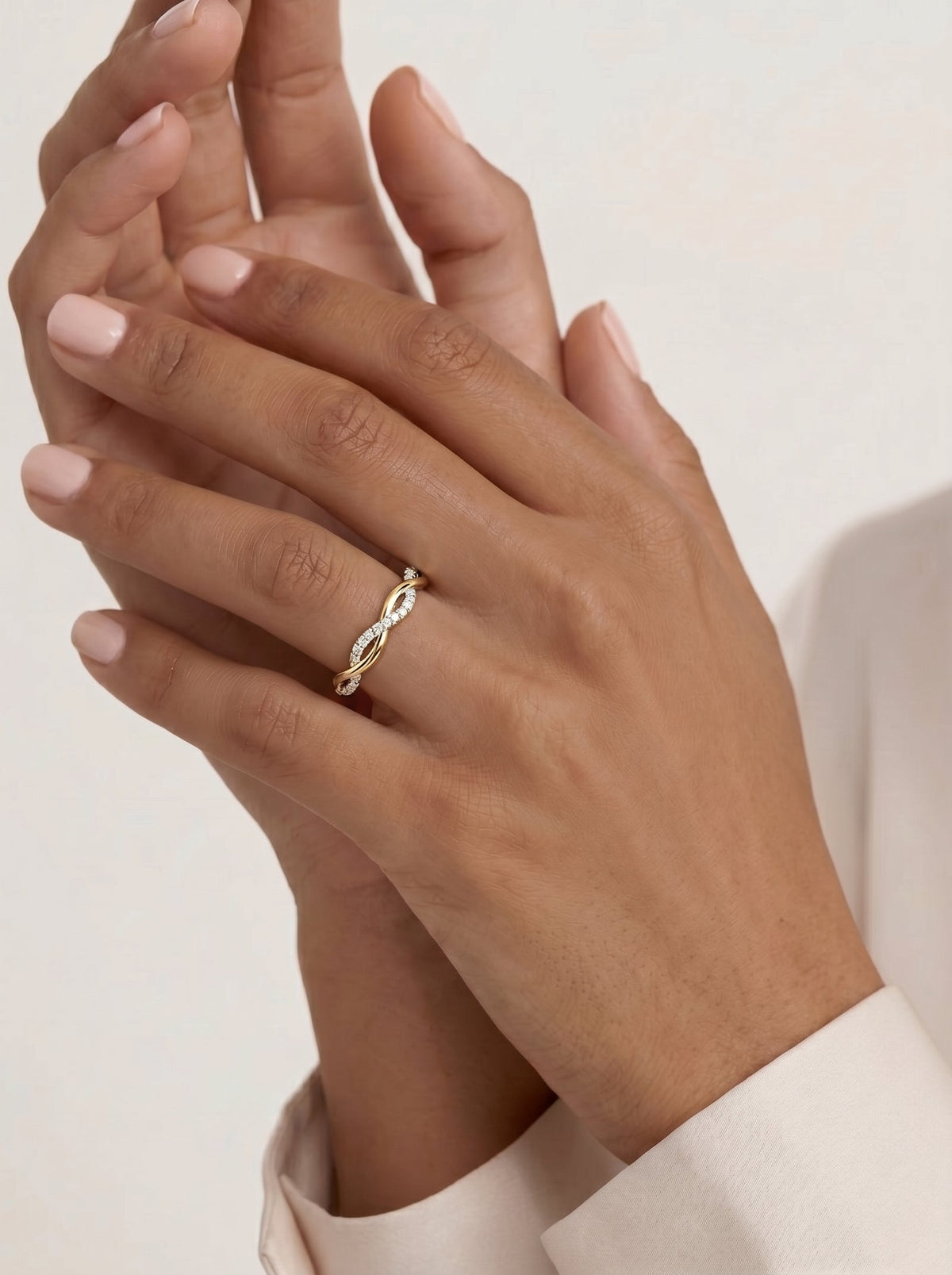 Lab Grown Diamond Interwoven Twist Pavé Band Ring