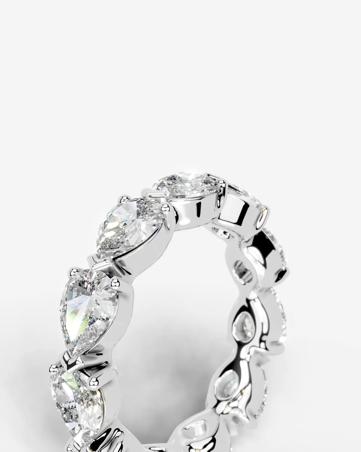 Lab Grown Diamond Reversed Pear Eternity Band Ring