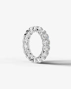 Lab Grown Diamond Round Cut Bezel Eternity Wedding Band Ring