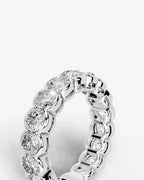 Lab Grown Diamond Round Cut Bezel Eternity Wedding Band Ring