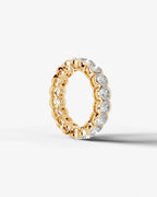 Lab Grown Diamond Round Cut Bezel Eternity Wedding Band Ring