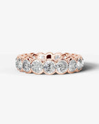 Lab Grown Diamond Round Cut Bezel Eternity Wedding Band Ring