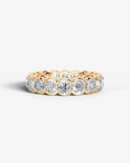 Lab Grown Diamond Round Cut Bezel Eternity Wedding Band Ring