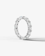 Lab Grown Diamond Emerald Cut East-West Shared Prong Eternity Wedding Band Ring