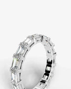 Lab Grown Diamond Emerald Cut East-West Shared Prong Eternity Wedding Band Ring