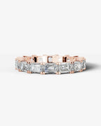 Lab Grown Diamond Emerald Cut East-West Shared Prong Eternity Wedding Band Ring