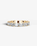 Lab Grown Diamond Emerald Cut East-West Shared Prong Eternity Wedding Band Ring