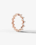 Lab Grown Diamond Round Cut Zig-Zag Crown Eternity Wedding Band Ring