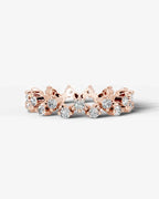 Lab Grown Diamond Round Cut Zig-Zag Crown Eternity Wedding Band Ring