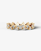 Lab Grown Diamond Round Cut Zig-Zag Crown Eternity Wedding Band Ring