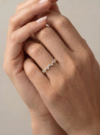 Lab Grown Diamond Round Cut Zig-Zag Crown Eternity Wedding Band Ring