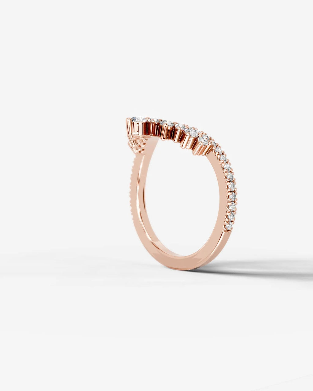 Lab Grown Diamond Curved Pear Cluster Contour Band Ring