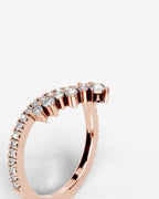 Lab Grown Diamond Curved Pear Cluster Contour Band Ring