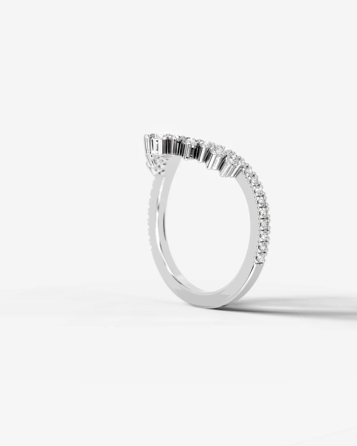 Lab Grown Diamond Curved Pear Cluster Contour Band Ring