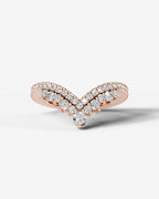 Lab Grown Diamond Curved Pear Cluster Contour Band Ring