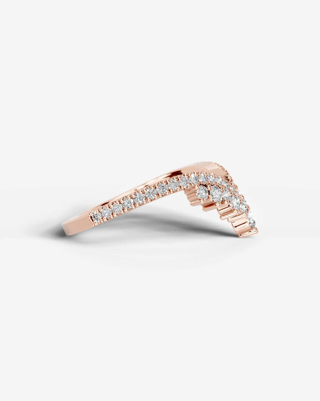 Lab Grown Diamond Curved Pear Cluster Contour Band Ring