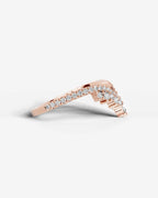 Lab Grown Diamond Curved Pear Cluster Contour Band Ring
