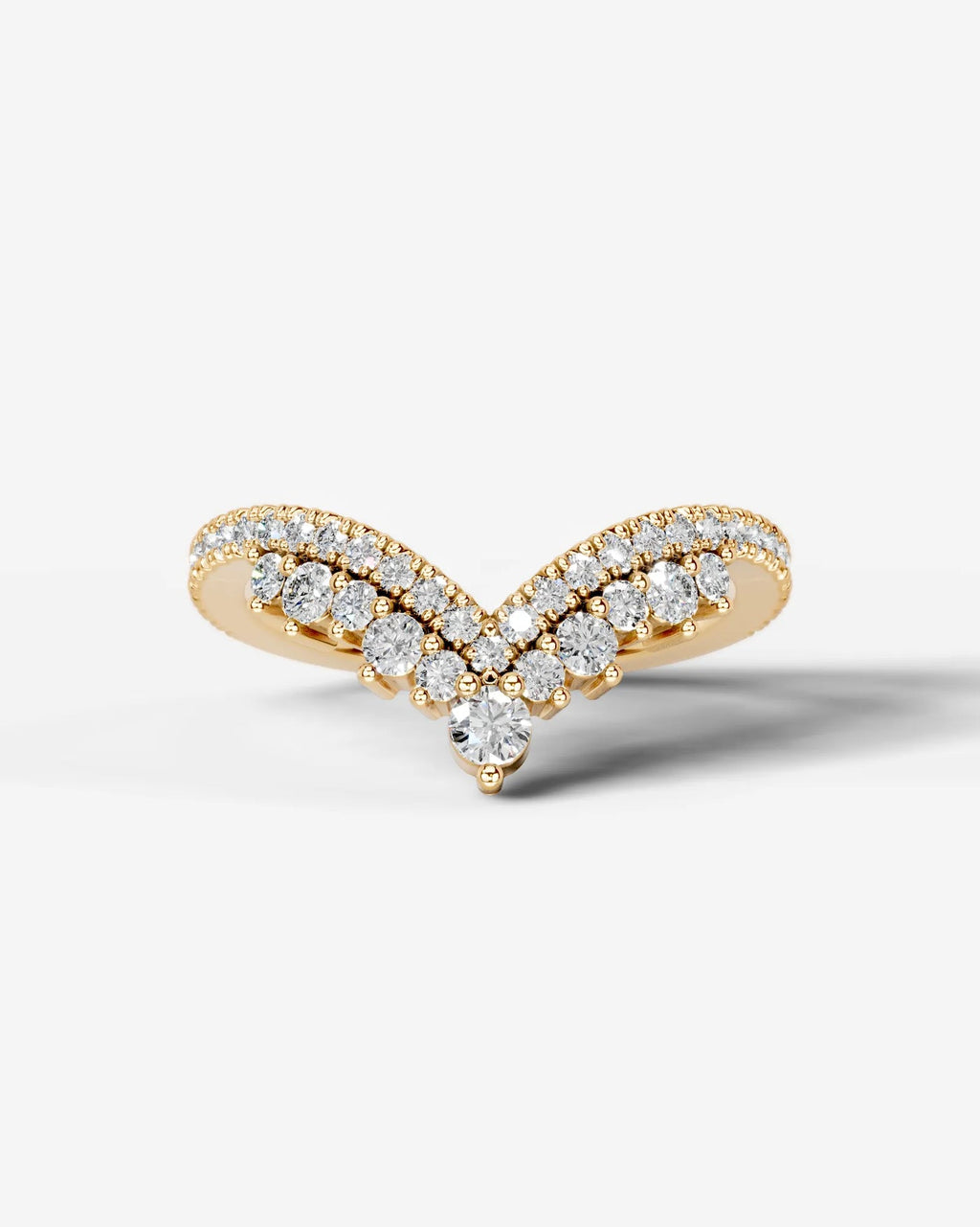 Lab Grown Diamond Curved Pear Cluster Contour Band Ring
