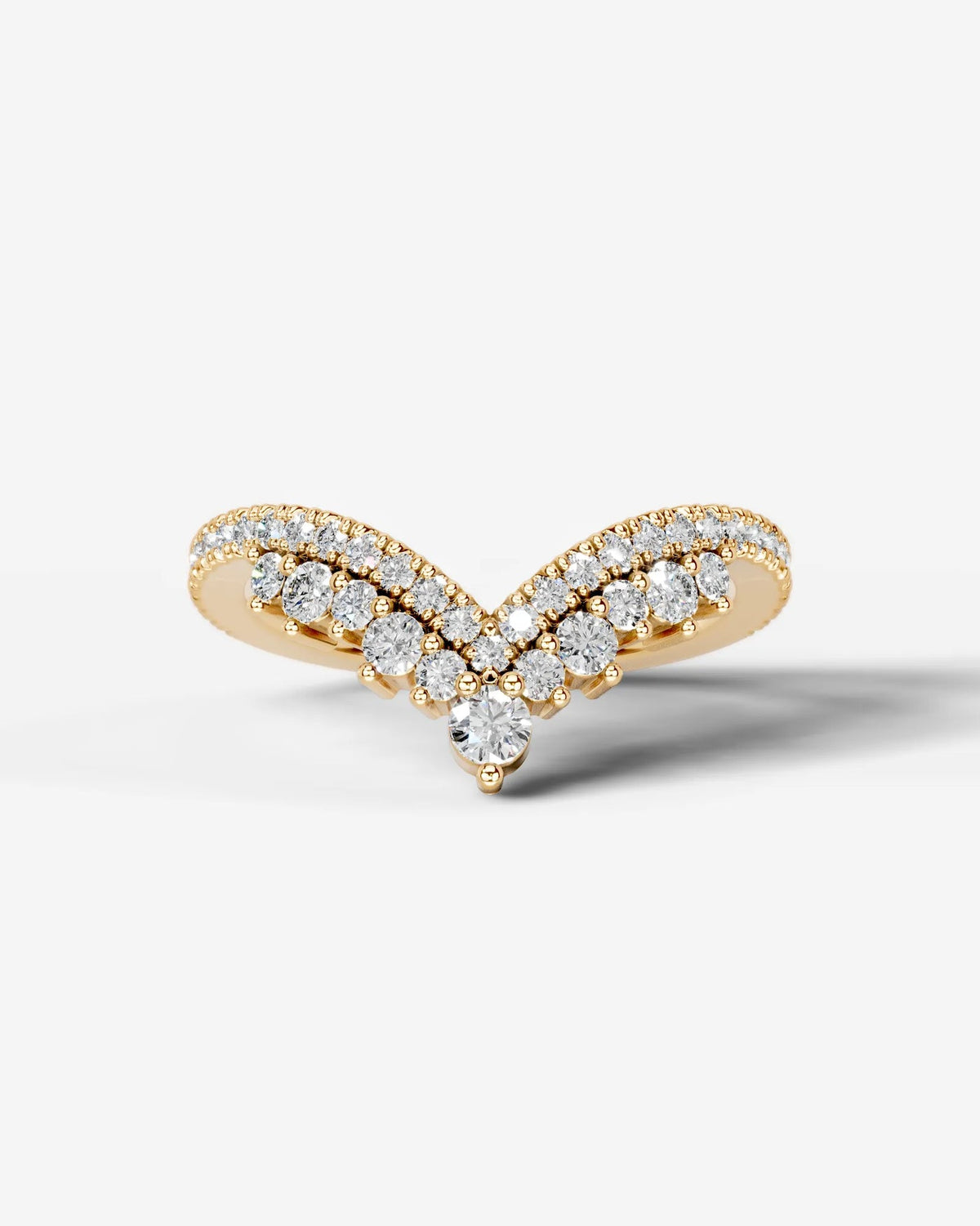 Lab Grown Diamond Curved Pear Cluster Contour Band Ring
