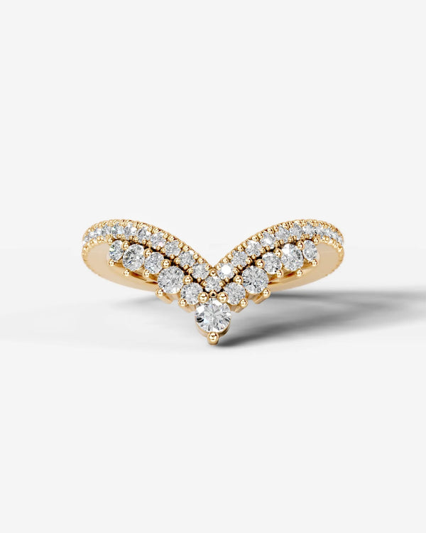 Lab Grown Diamond Curved Pear Cluster Contour Band Ring