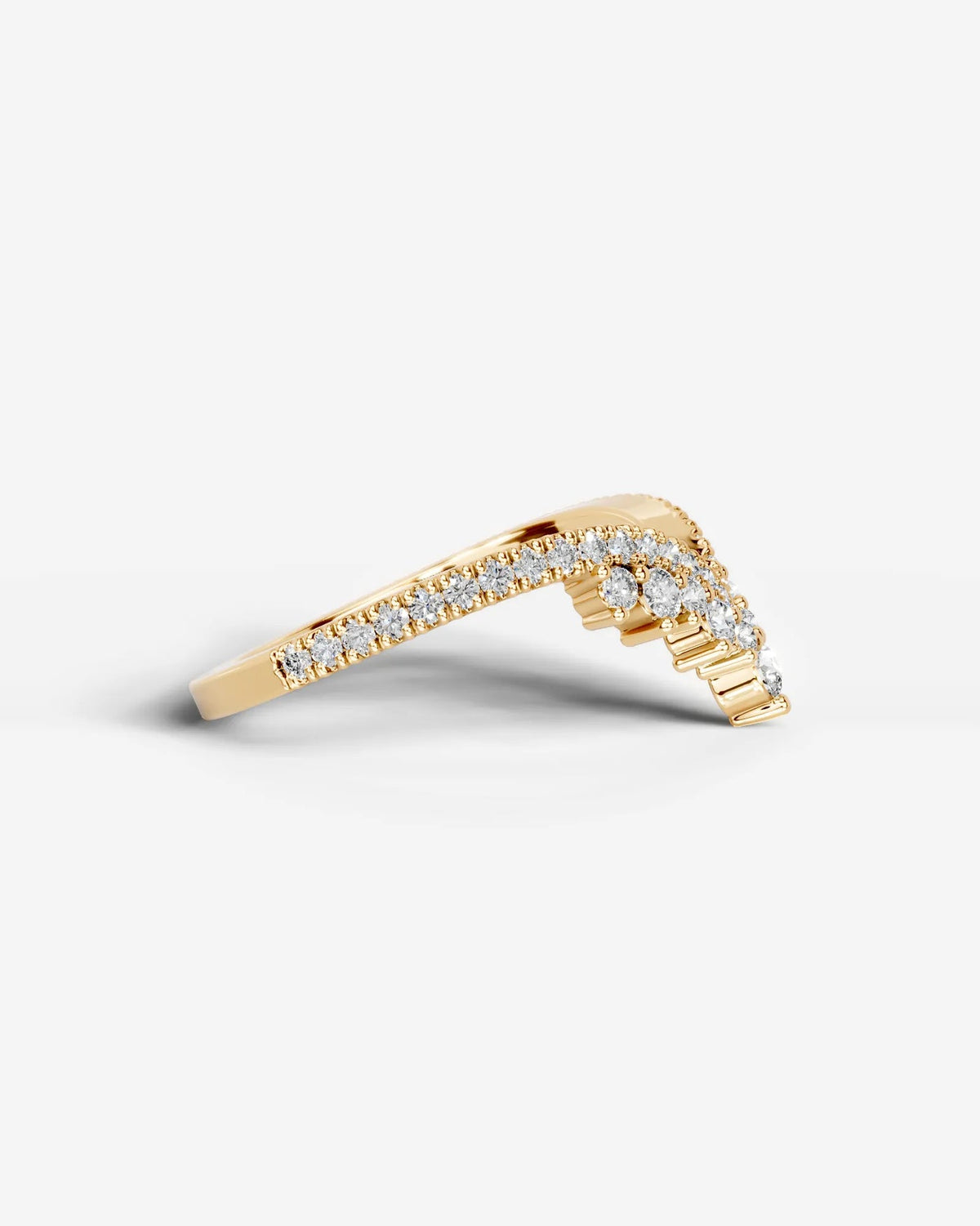Lab Grown Diamond Curved Pear Cluster Contour Band Ring