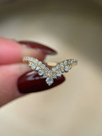 Lab Grown Diamond Curved Pear Cluster Contour Band Ring