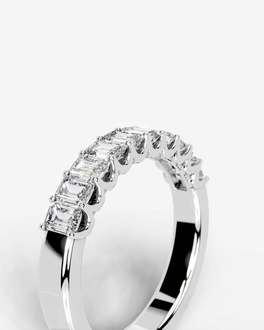 Lab Grown Diamond Emerald Cut Luxe Channel Band