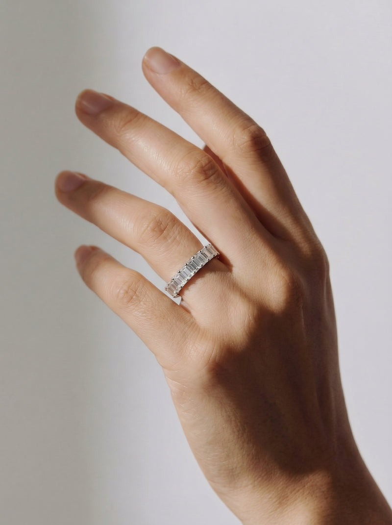 Lab Grown Diamond Emerald Cut Luxe Channel Band