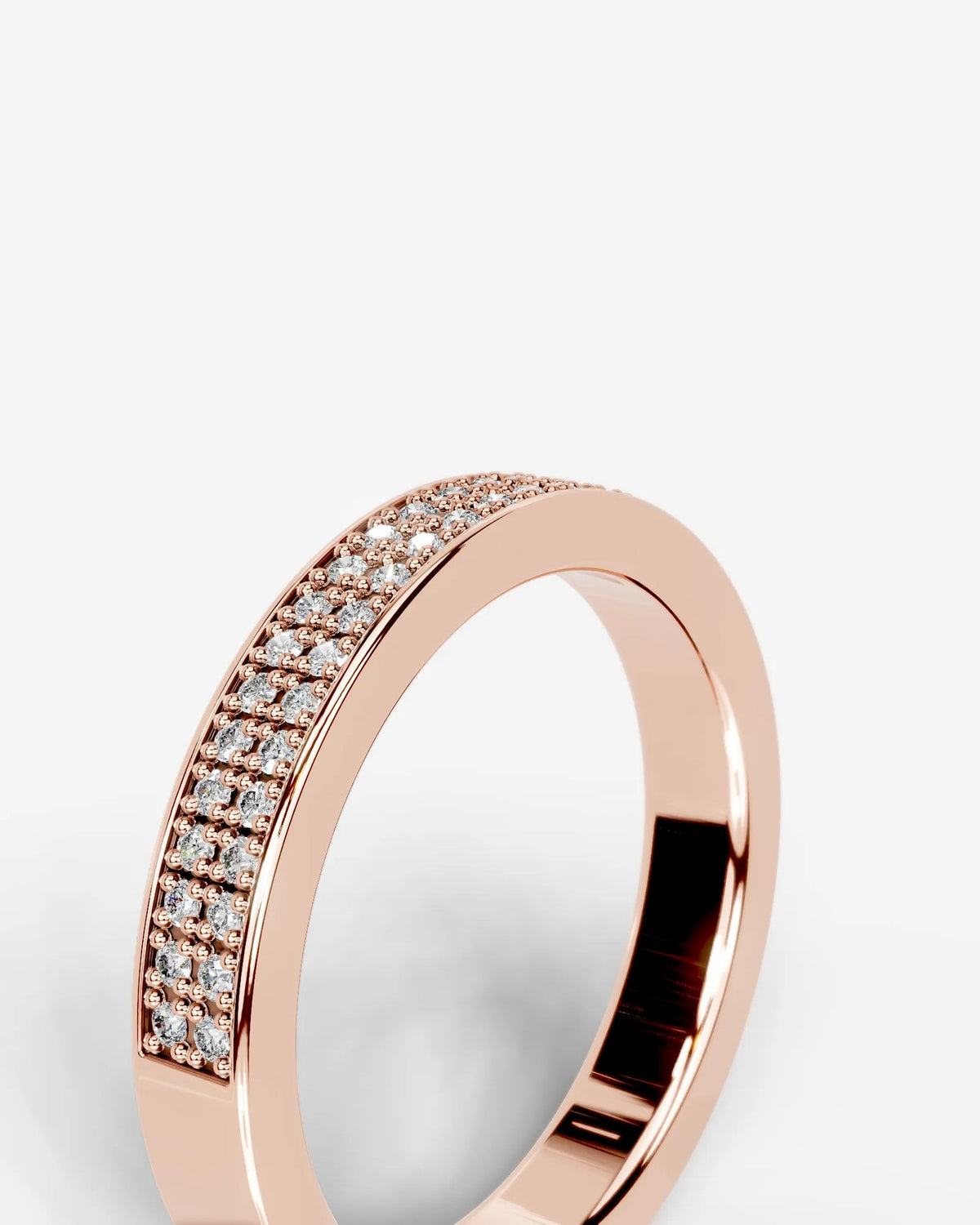 Lab Grown Diamond Classic Double Row Round Cut Prong Set Ring