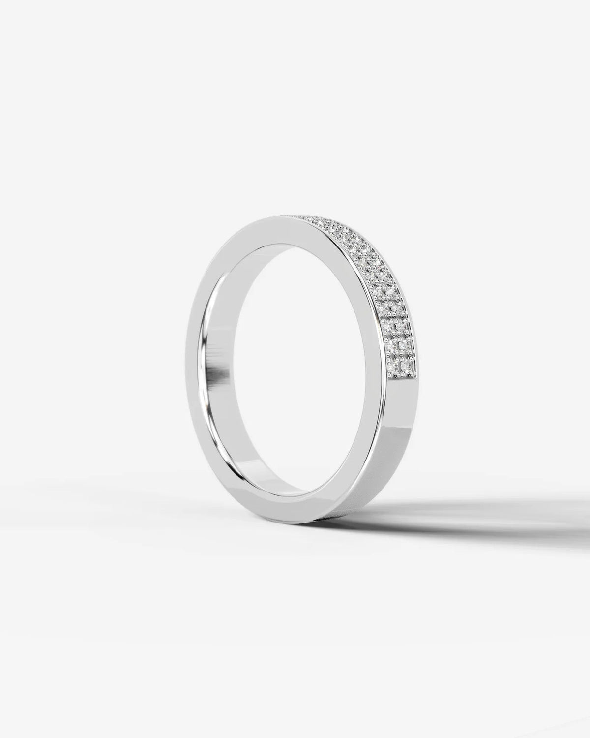 Lab Grown Diamond Classic Double Row Round Cut Prong Set Ring