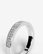 Lab Grown Diamond Classic Double Row Round Cut Prong Set Ring