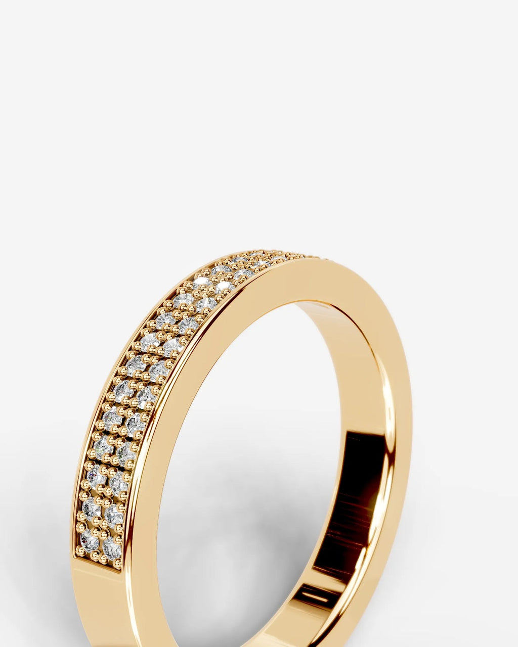 Lab Grown Diamond Classic Double Row Round Cut Prong Set Ring