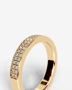 Lab Grown Diamond Classic Double Row Round Cut Prong Set Ring