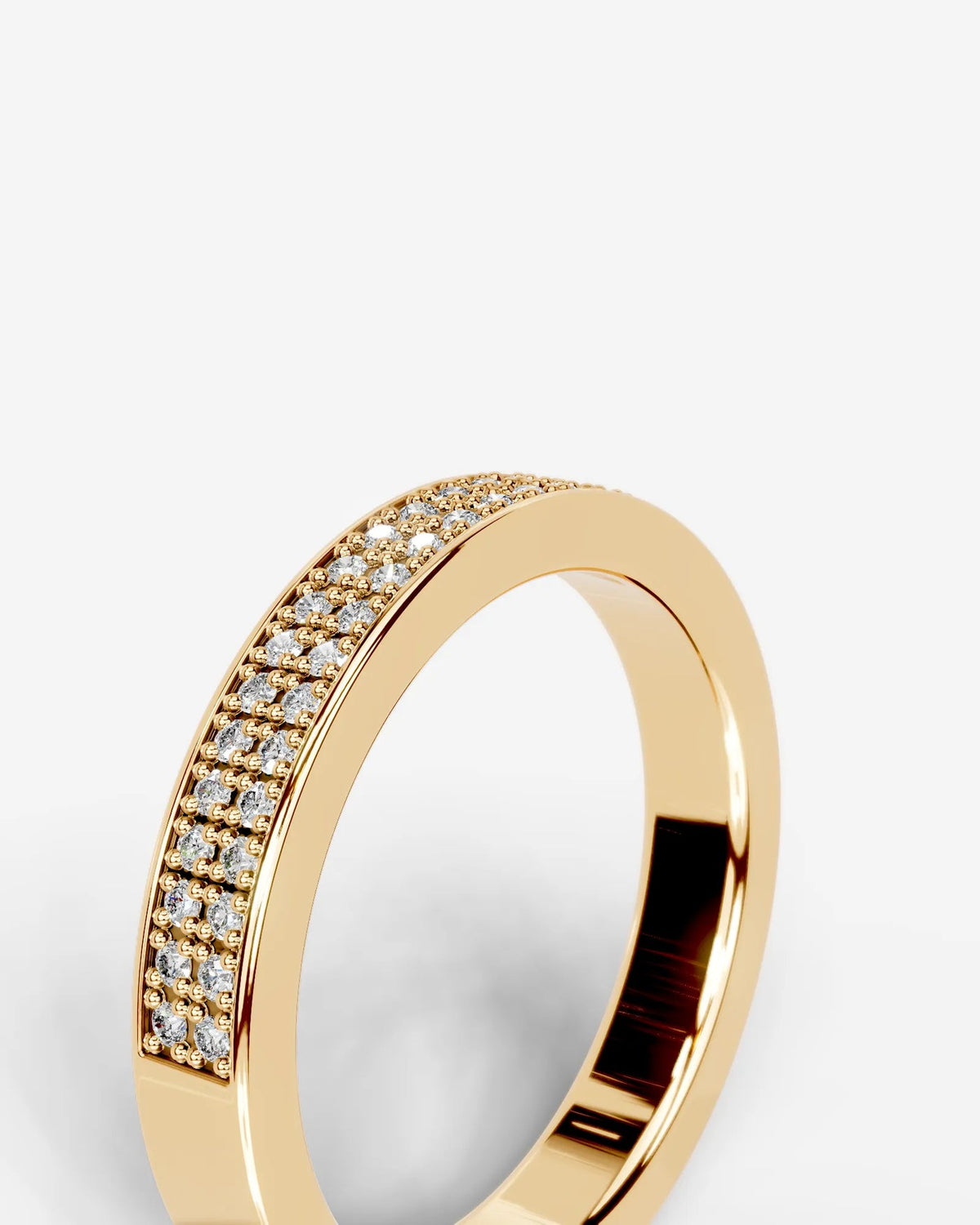 Lab Grown Diamond Classic Double Row Round Cut Prong Set Ring