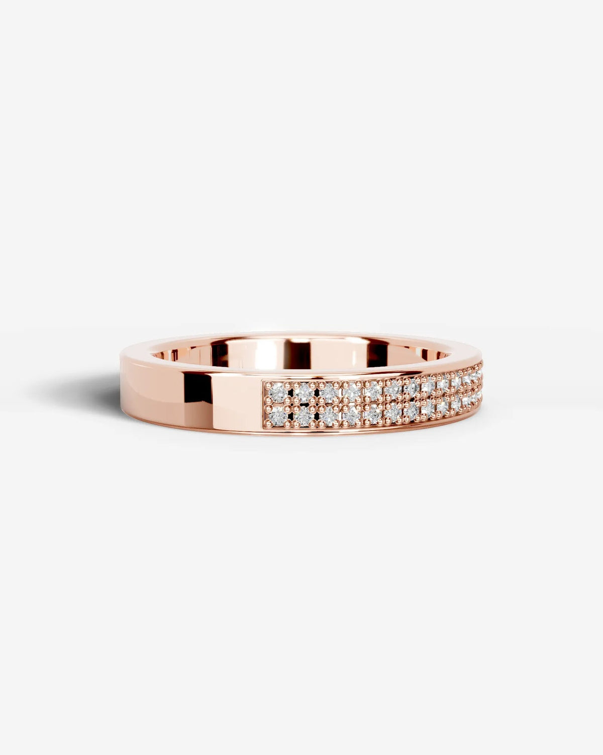 Lab Grown Diamond Classic Double Row Round Cut Prong Set Ring