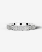 Lab Grown Diamond Classic Double Row Round Cut Prong Set Ring