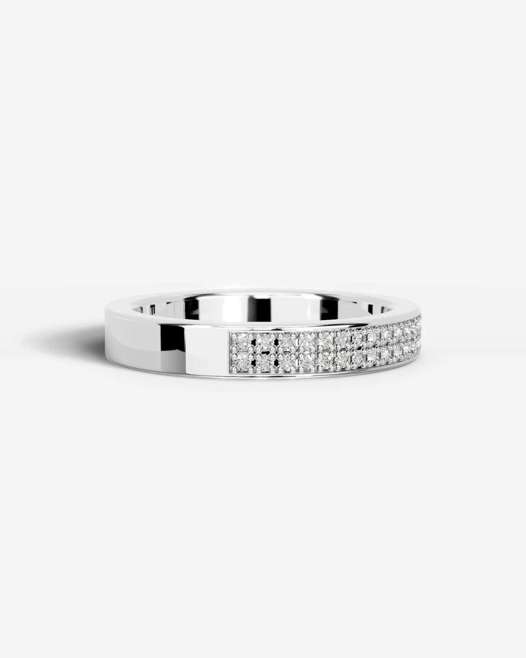 Lab Grown Diamond Classic Double Row Round Cut Prong Set Ring