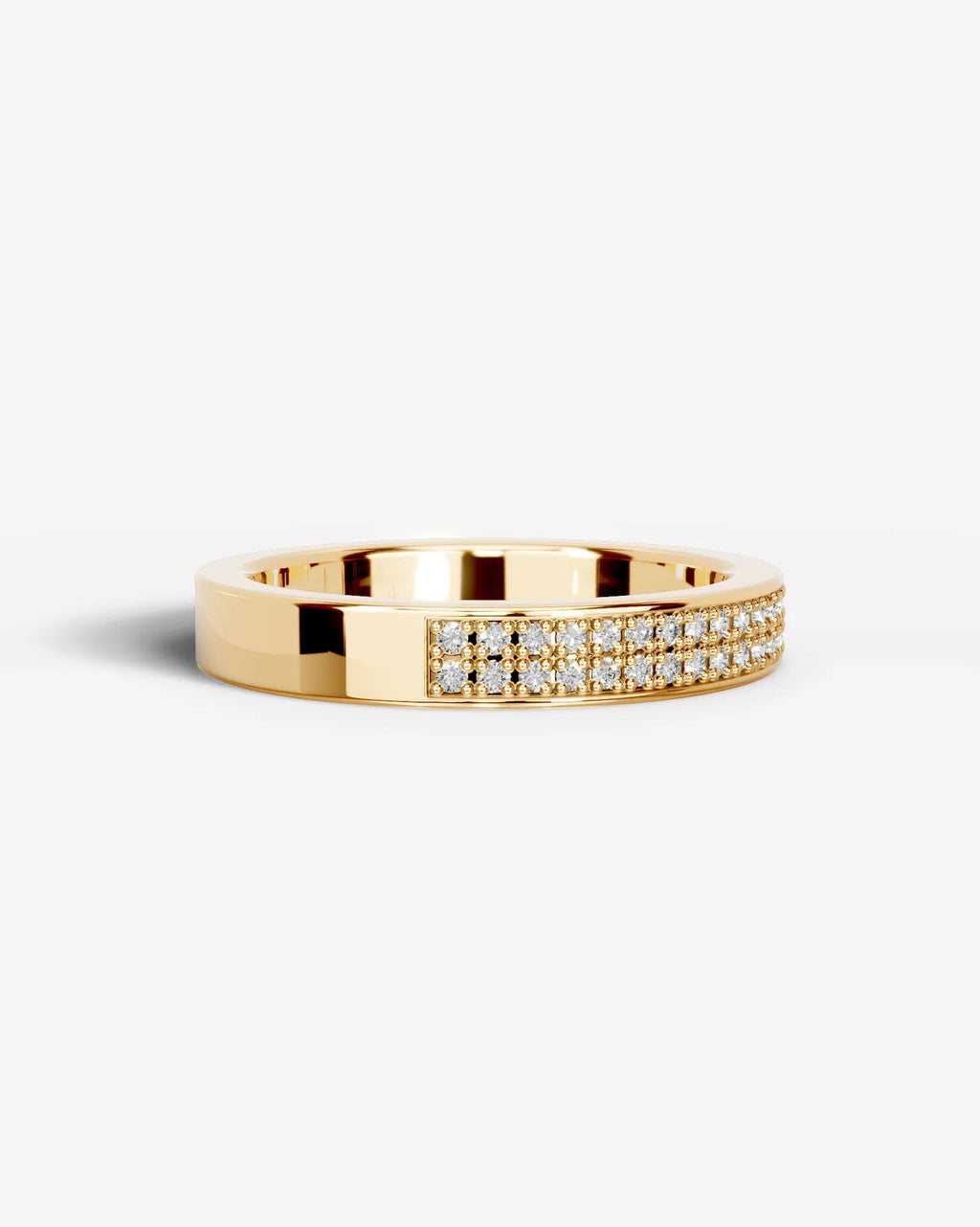 Lab Grown Diamond Classic Double Row Round Cut Prong Set Ring