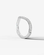 Lab Grown Diamond Curved V-Shaped Double Row Band Ring