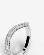Lab Grown Diamond Curved V-Shaped Double Row Band Ring