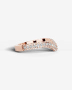 Lab Grown Diamond Curved V-Shaped Double Row Band Ring