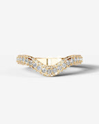 Lab Grown Diamond Curved V-Shaped Double Row Band Ring