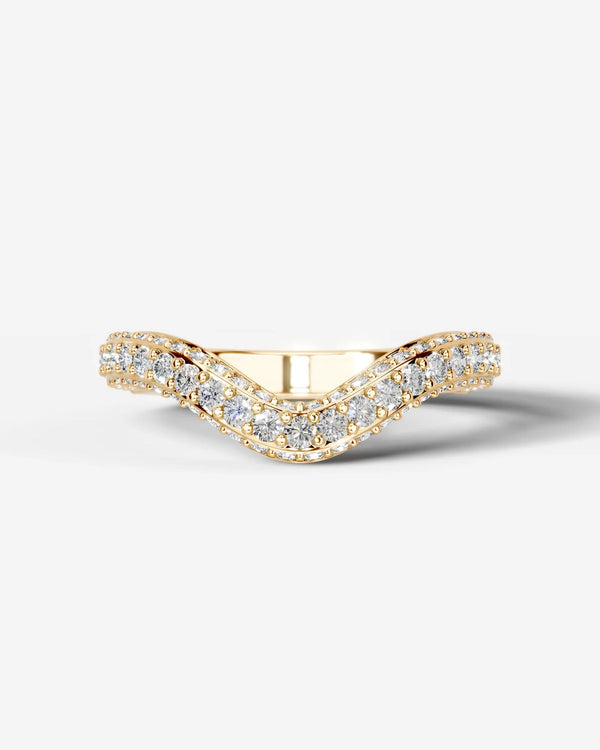 Lab Grown Diamond Curved V-Shaped Double Row Band Ring
