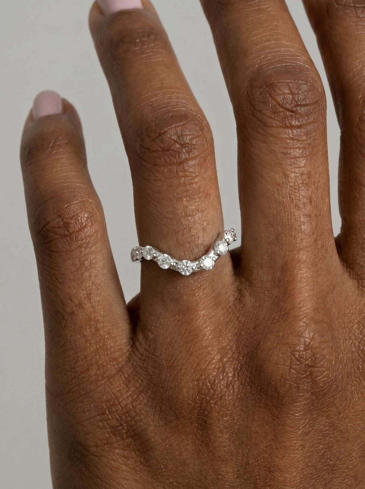 Lab Grown Diamond Curved Marquise Accent Ring