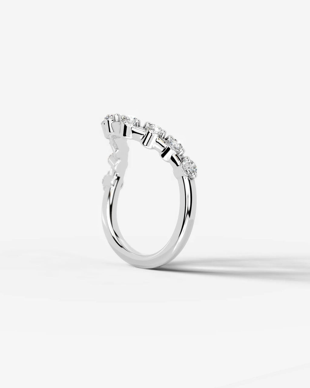 Lab Grown Diamond Curved Marquise Accent Ring