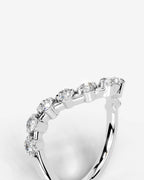 Lab Grown Diamond Curved Marquise Accent Ring