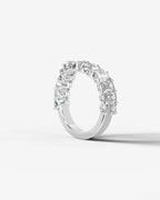 Lab Grown Diamond Curved Emerald Cut Cascade Band Ring