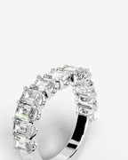 Lab Grown Diamond Curved Emerald Cut Cascade Band Ring