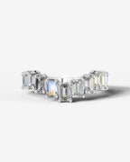 Lab Grown Diamond Curved Emerald Cut Cascade Band Ring