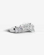 Lab Grown Diamond Curved Emerald Cut Cascade Band Ring